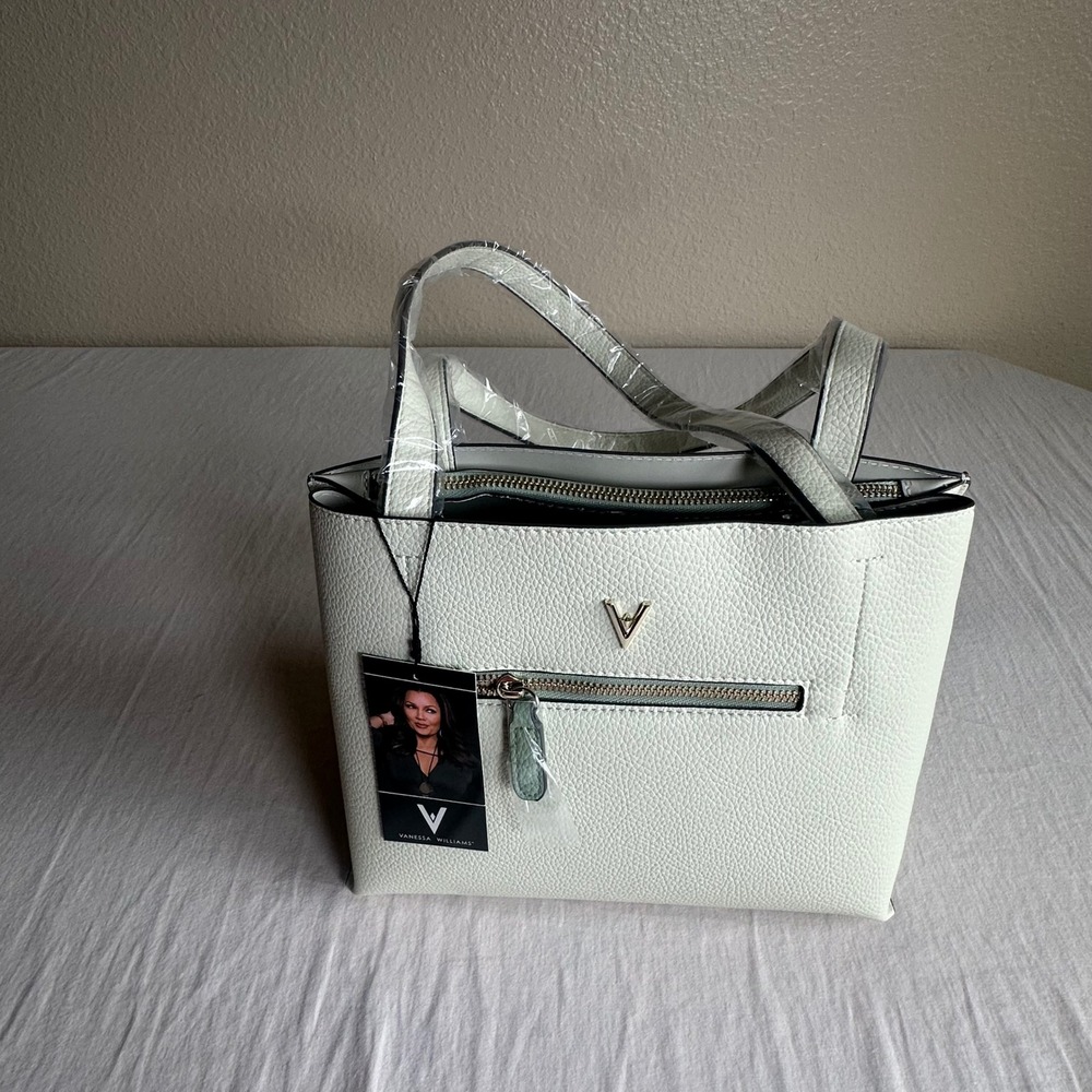 Vanessa Williams Bone Mint Pebble Grain Tote Bag VW-30-BONMNT NWT